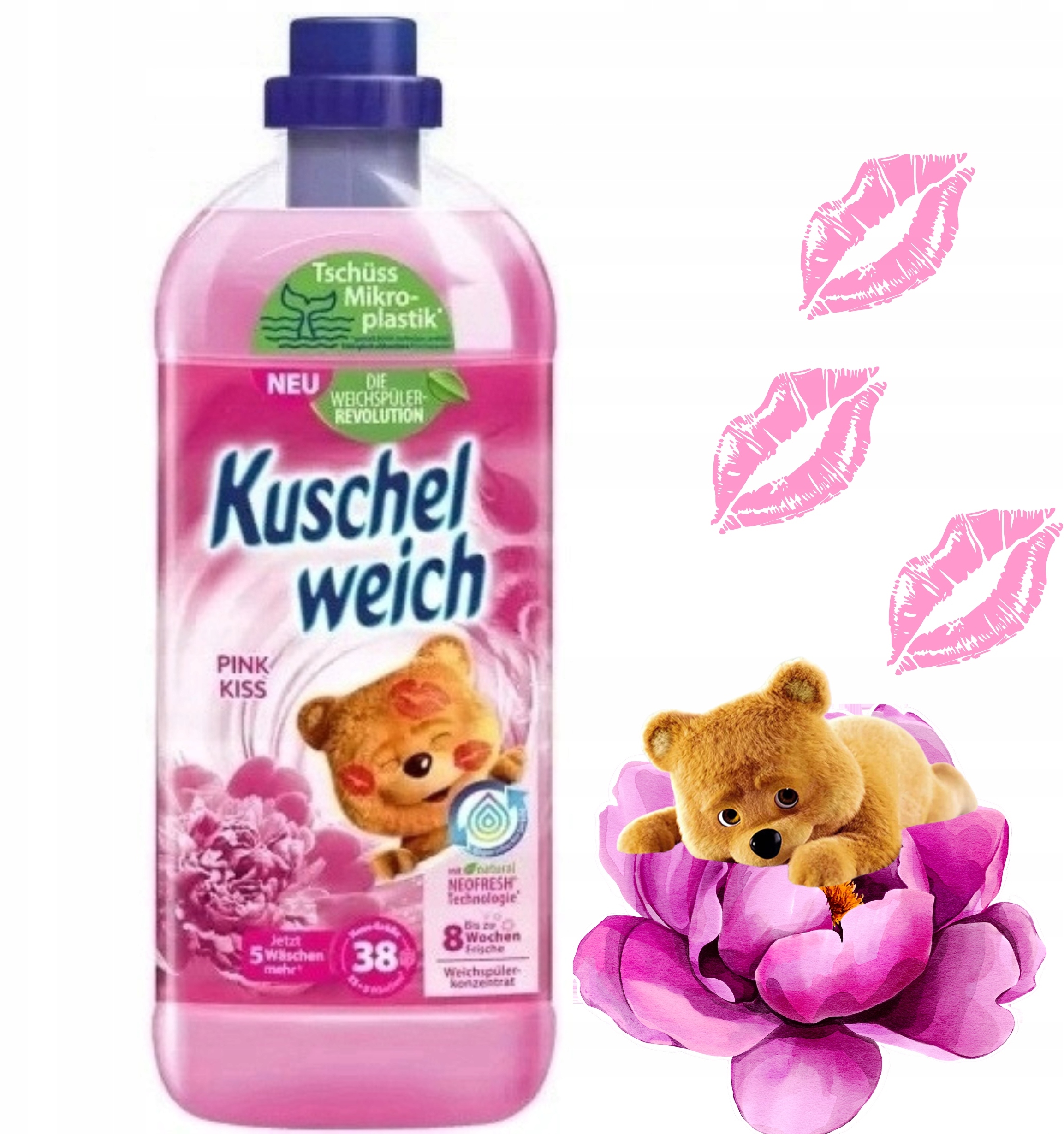 Kuschelweich Płyn do Płukania Pink Kiss 1 L – Świeżość i komfort dla Twoich tkanin