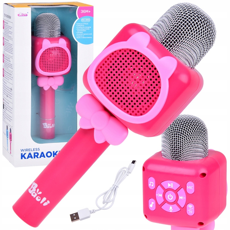 Mikrofon Jokomisiada Bezprzewodowy Mikrofon dla dzieci KARAOKE nagrywanie Bluetooth IN0168 – Muzyczna zabawa dla najmłodszych
