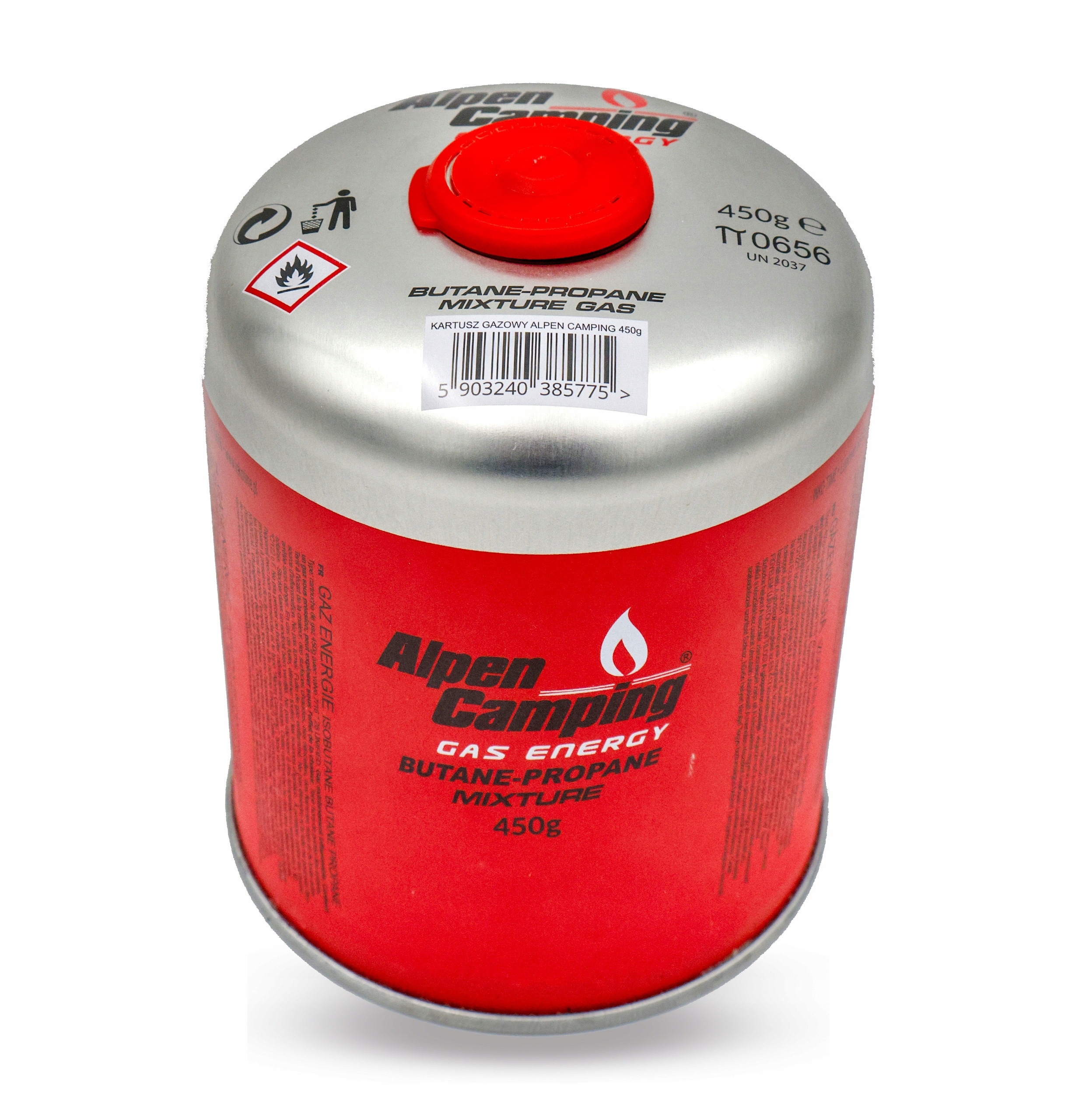 Kartusz gazowy 450g Alpen Camping – Niezawodne źródło energii na każdą wyprawę