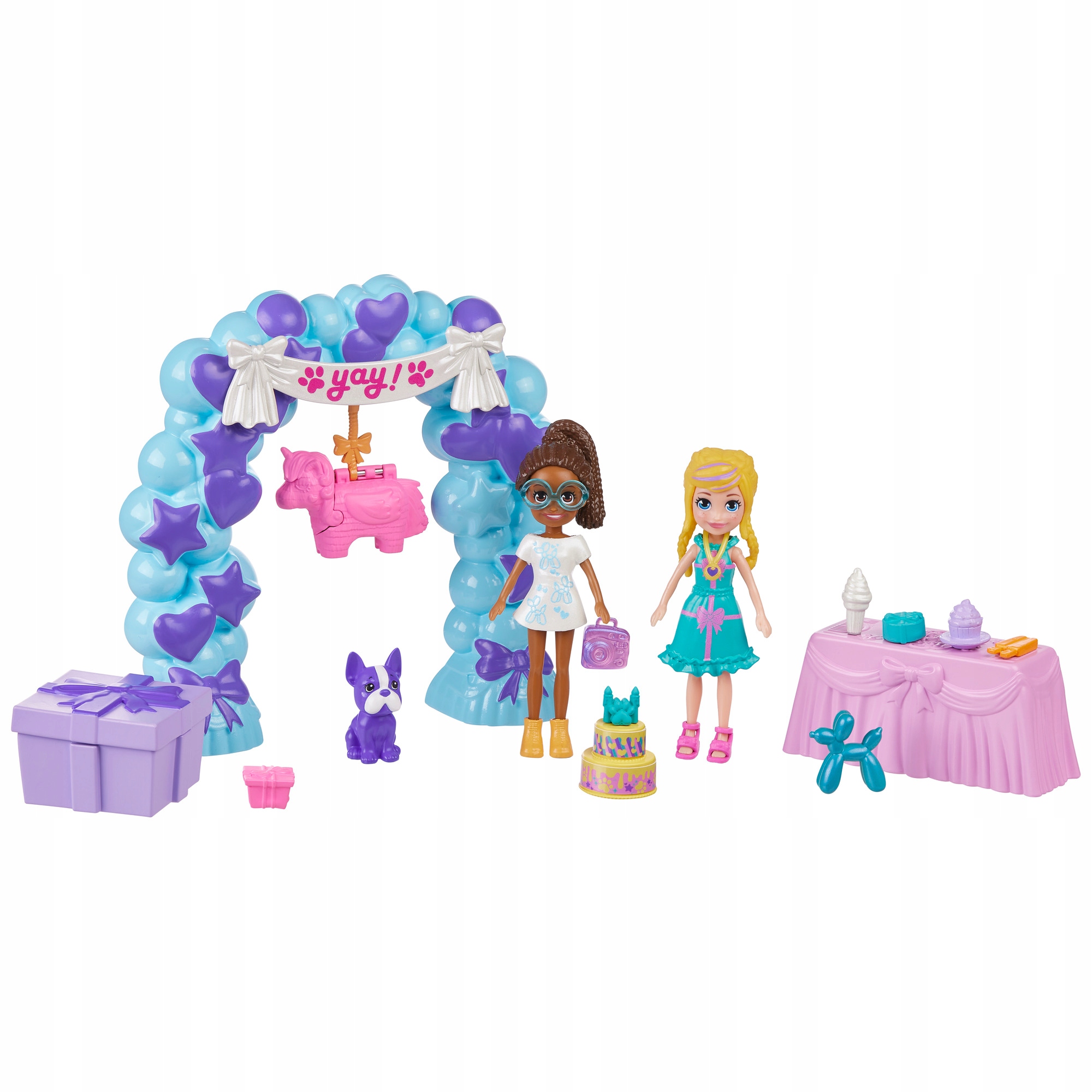 Polly Pocket – Gimtadienio szventės rinkinys z 2 lalkami i akcesoriami