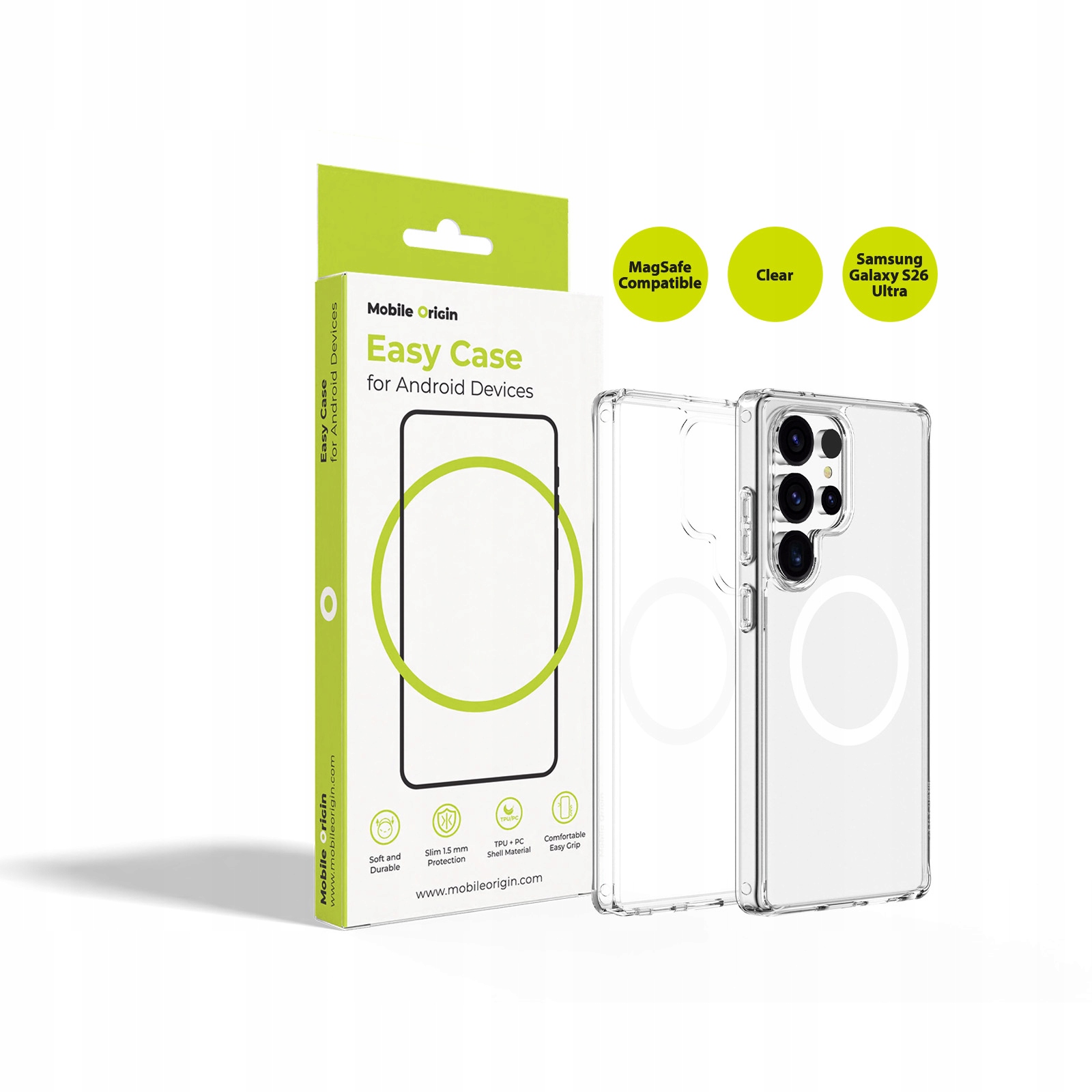 Mobile Origin Easy Case, MagSafe, Clear – Idealna ochrona dla Samsung Galaxy S26 Ultra