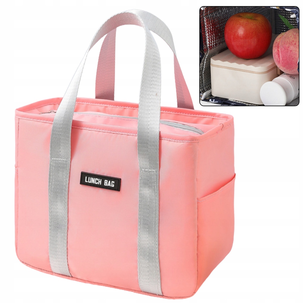 Termiczna Izolacyjna Śniadaniowa Lunch Bag Różowa 24cm – Idealny wybór na każdą okazję