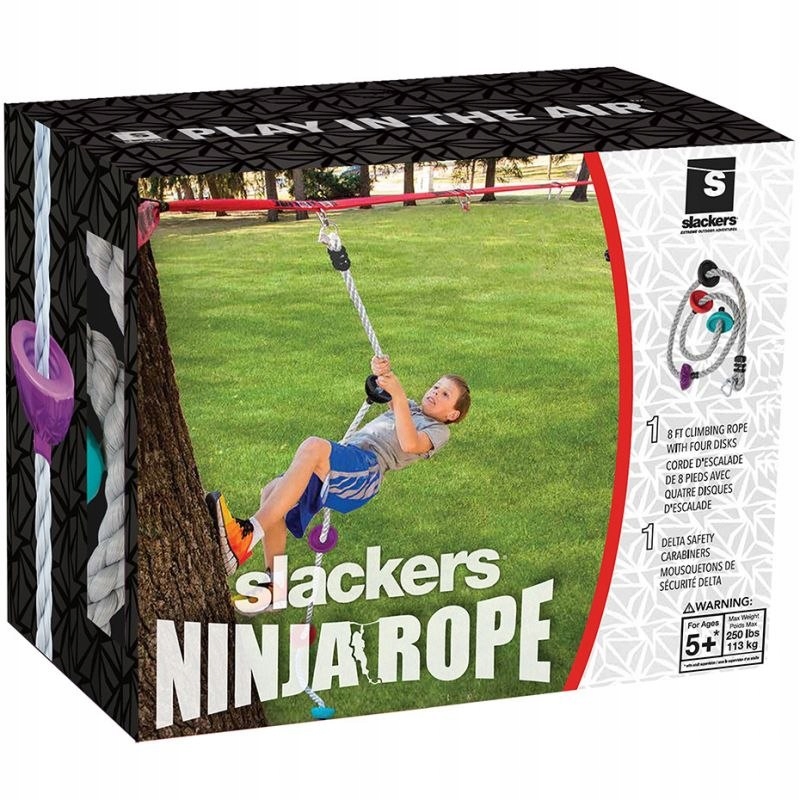 Lina Wspinaczkowa SLACKERS Ninja Rope 2,5 m – Idealna do zabawy na świeżym powietrzu
