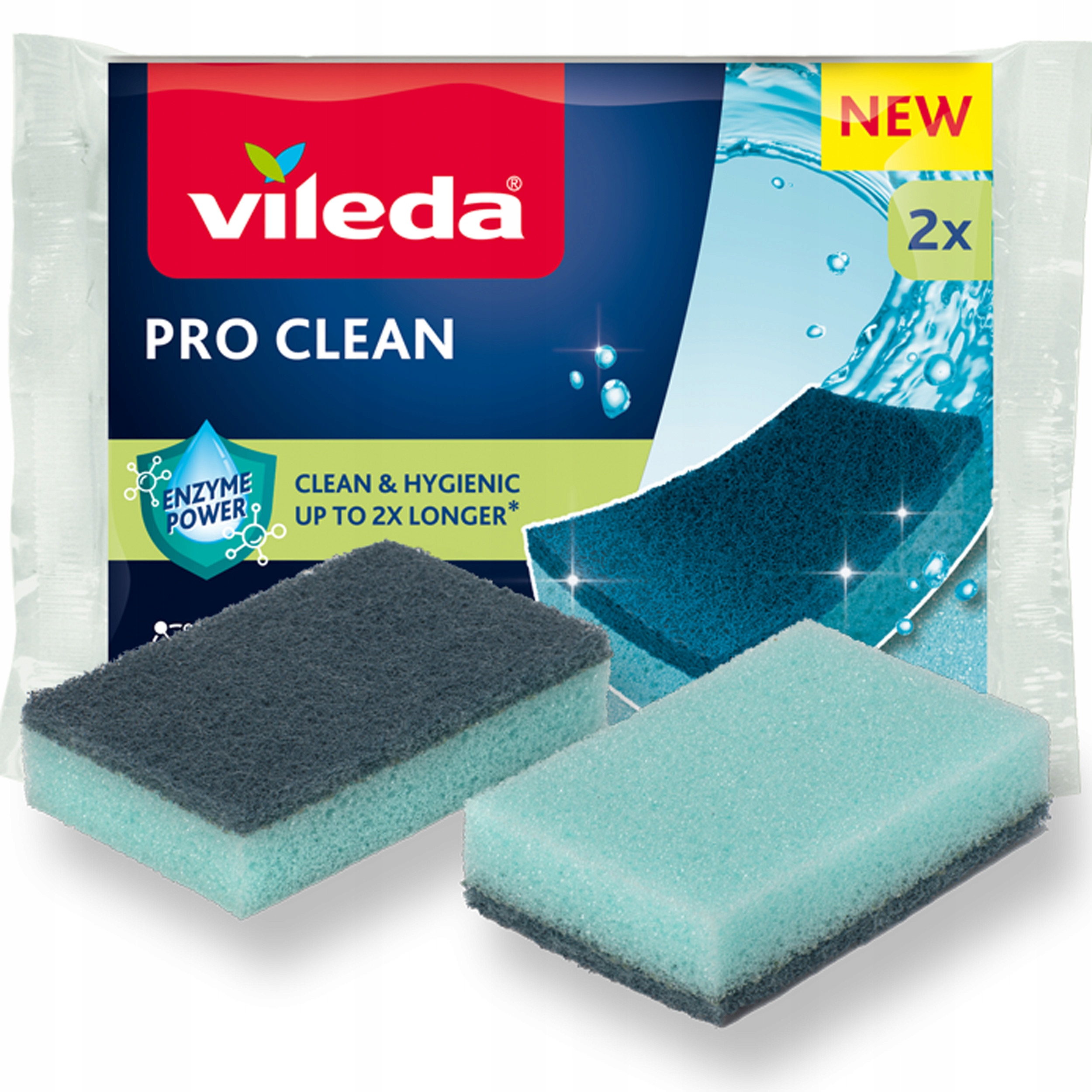 Zmywak z enzymami Vileda Pro Clean - 2 sztuki do skutecznego czyszczenia