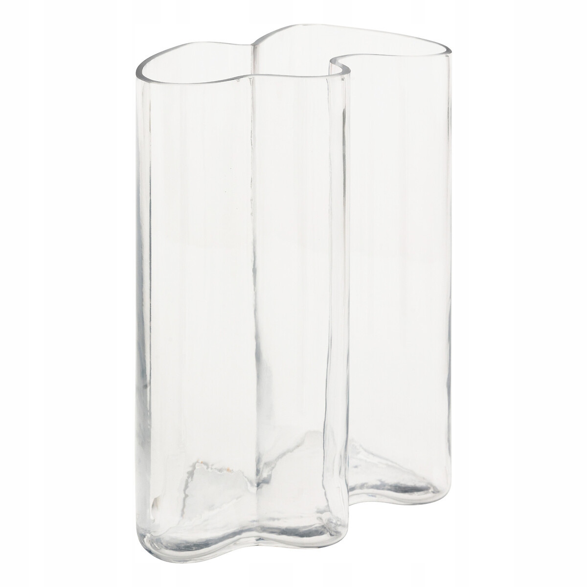 Wazon szklany falisty transparentny Kade 25x19 cm – Elegancka dekoracja do każdego wnętrza