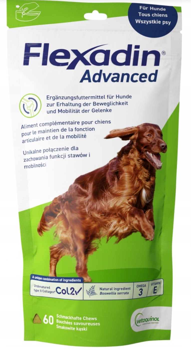 Flexadin Advanced kąski dla psa 60Tab – Wsparcie dla zdrowych stawów