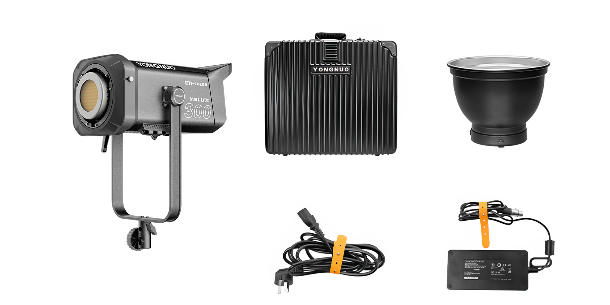 width=100% Lampa LED Yongnuo LUX300 RGB Kit - WB (2000 K - 10000 K) - Solidna konstrukcja z mocowaniem Bowens