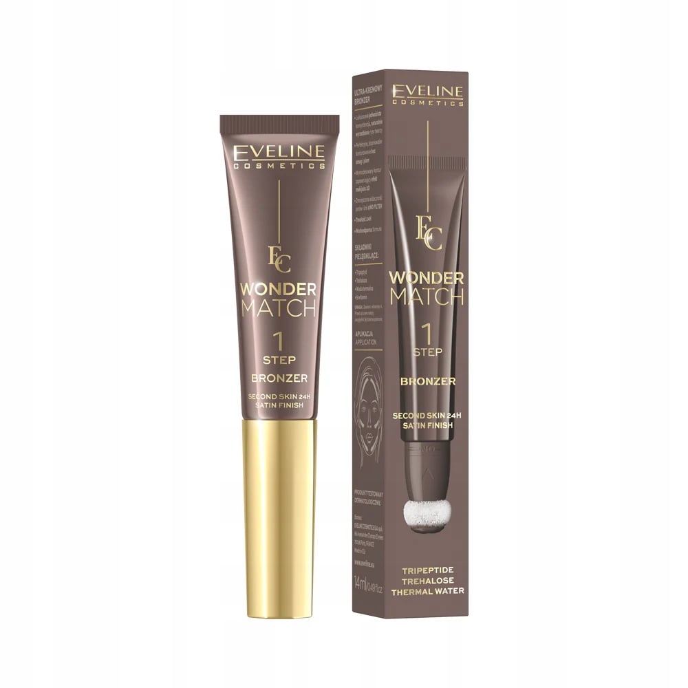 EVELINE Wonder Match Ultrakremowy Bronzer w tubce z aplikatorem - nr 02