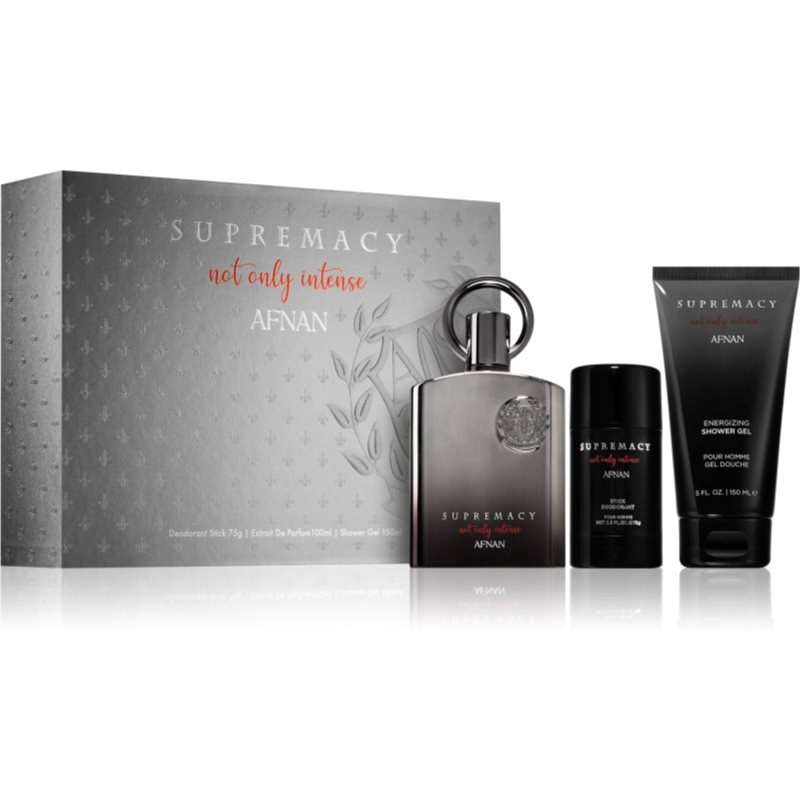 Zawartość zestawu – perfumy, żel pod prysznic i dezodorant