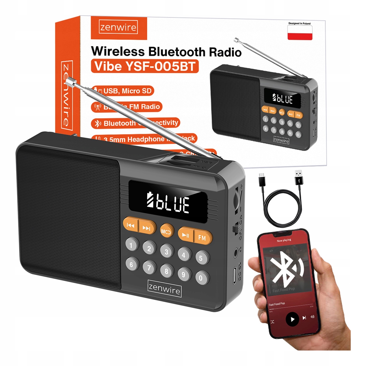 Mini Radio FM Bluetooth Przenośne na Baterie Kuchenne Głośnik Bezprzewodowy – Twoje mobilne źródło muzyki