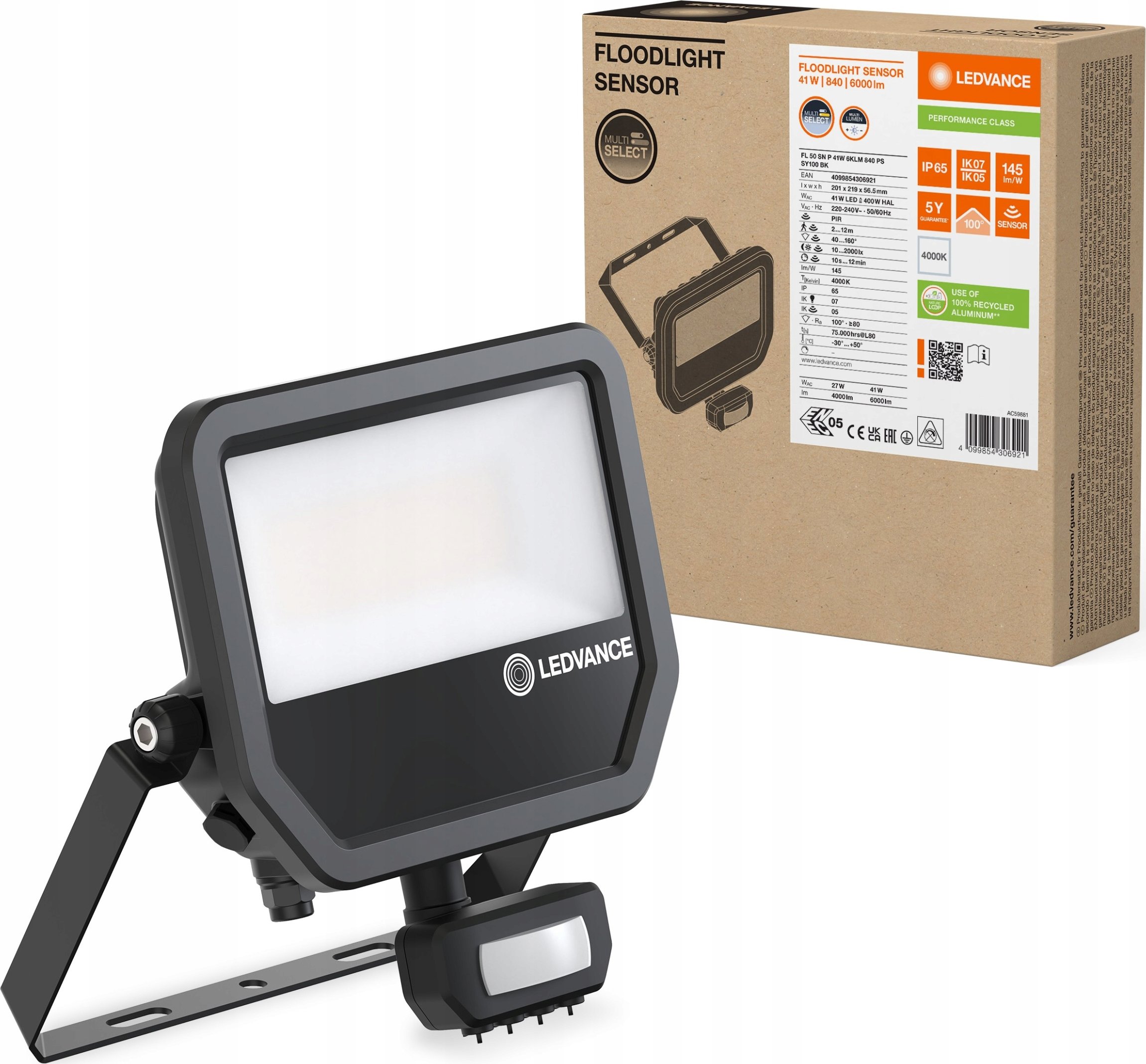 Naświetlacz LED FLOODLIGHT SENSOR 41W 145LM/W IP65 – Idealne oświetlenie do Twojego ogrodu