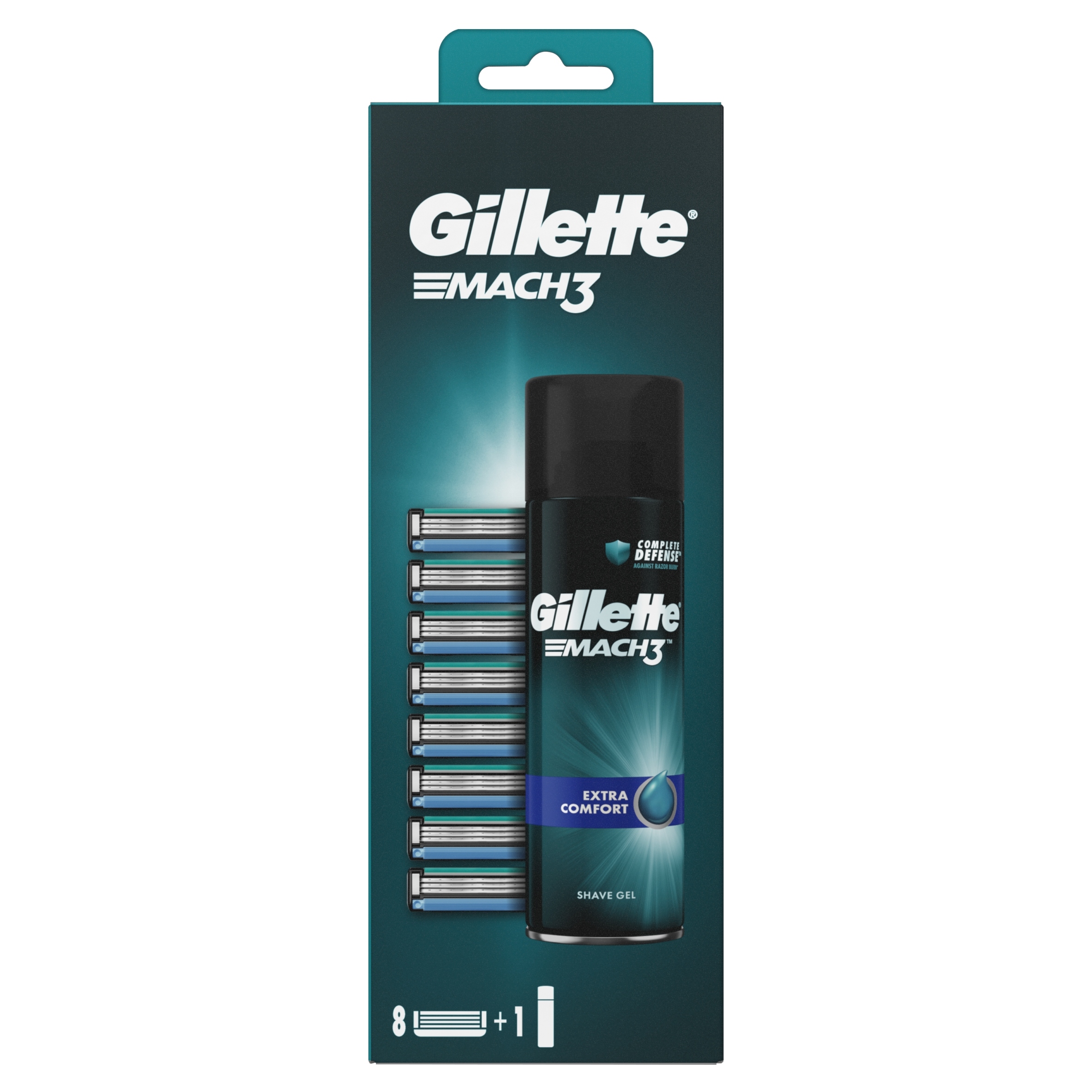Gillette Mach3 – Doskonałe golenie z wkładami 8 sztuk i żelem 200ml