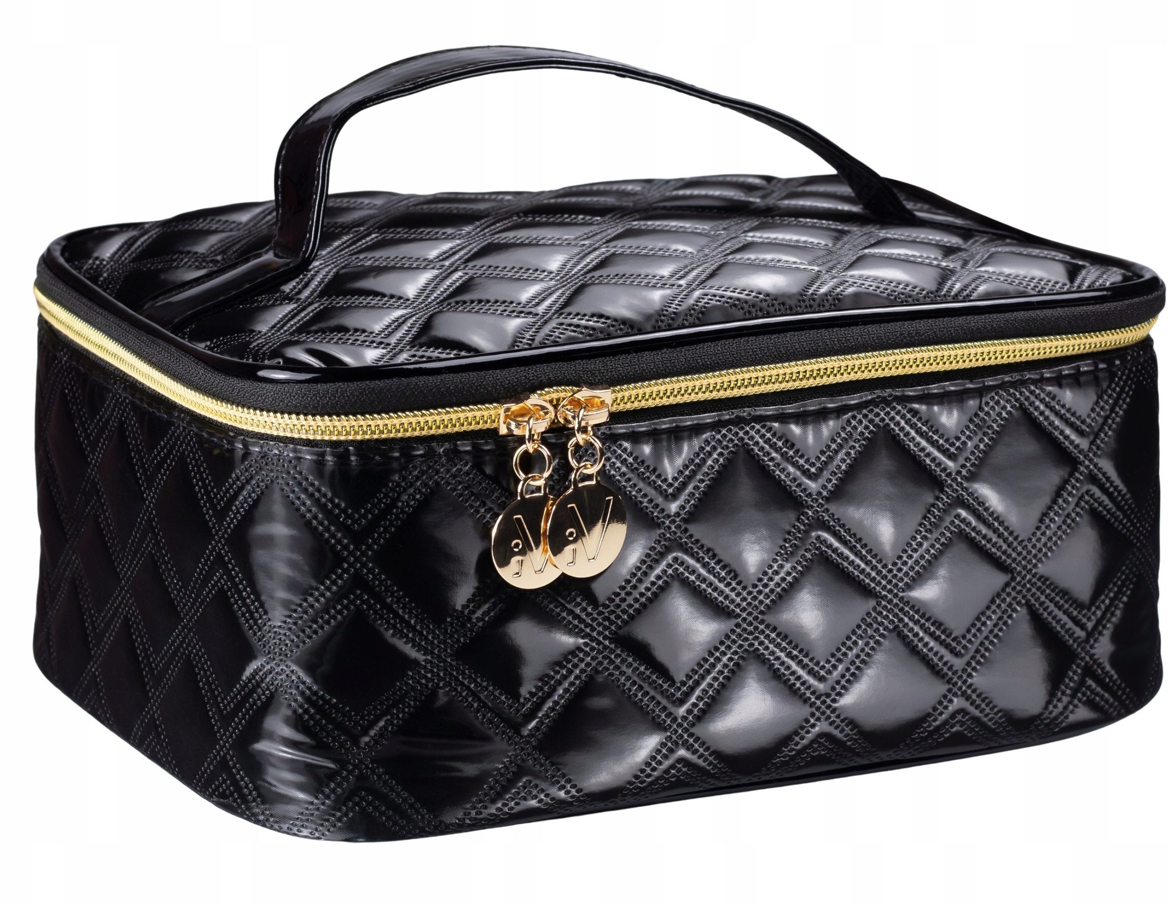 Inter Vion Gold & Black – Duży czarny kuferek kosmetyczny dla eleganckich
