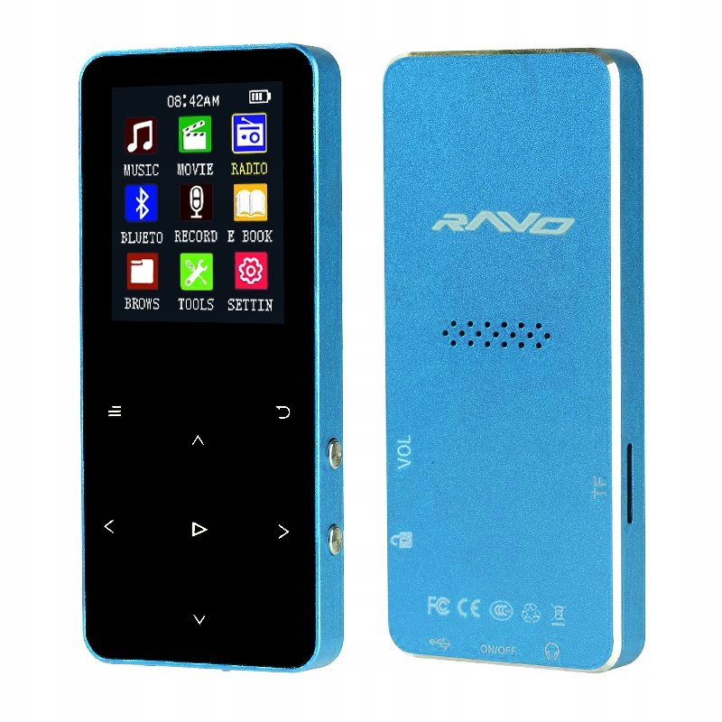 MP4 Ravo T5 niebieski 32 GB – Odtwarzacz multimedialny z Bluetooth