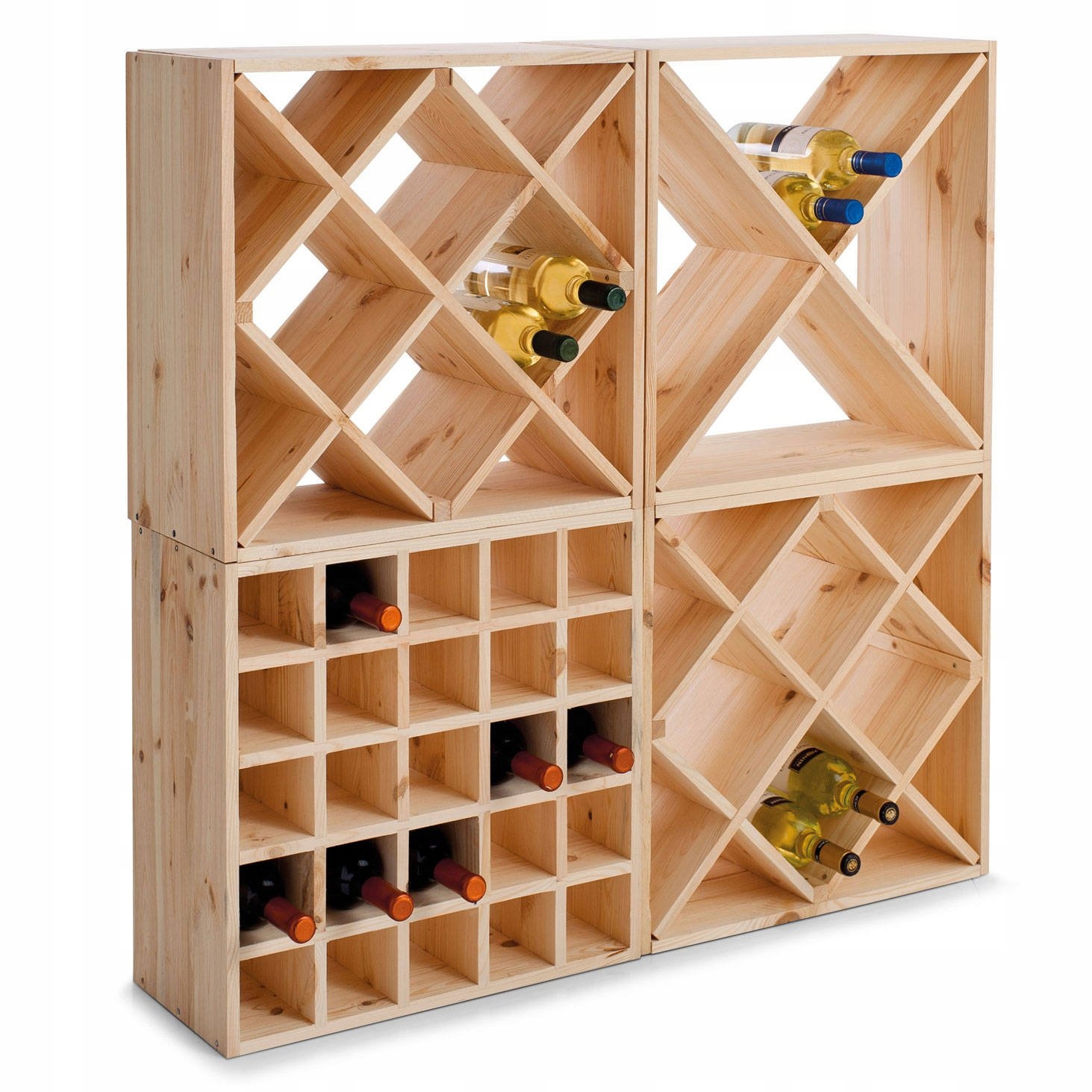 Zeller Drewniany stojak na wino, 24 butelki – Elegancka dekoracja dla miłośników trunków
