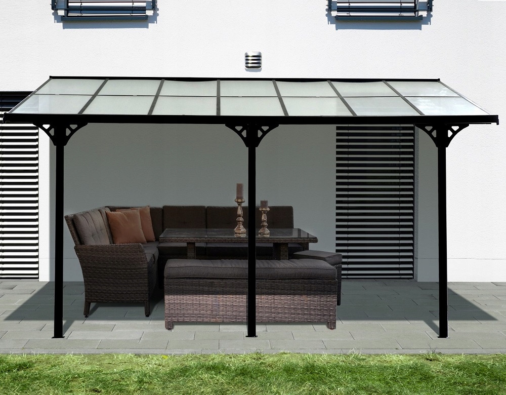 vidaXL Westmann Aluminiowy dach tarasowy Bruce Czarny 300x556x270 cm – Idealne zadaszenie dla Twojego tarasu