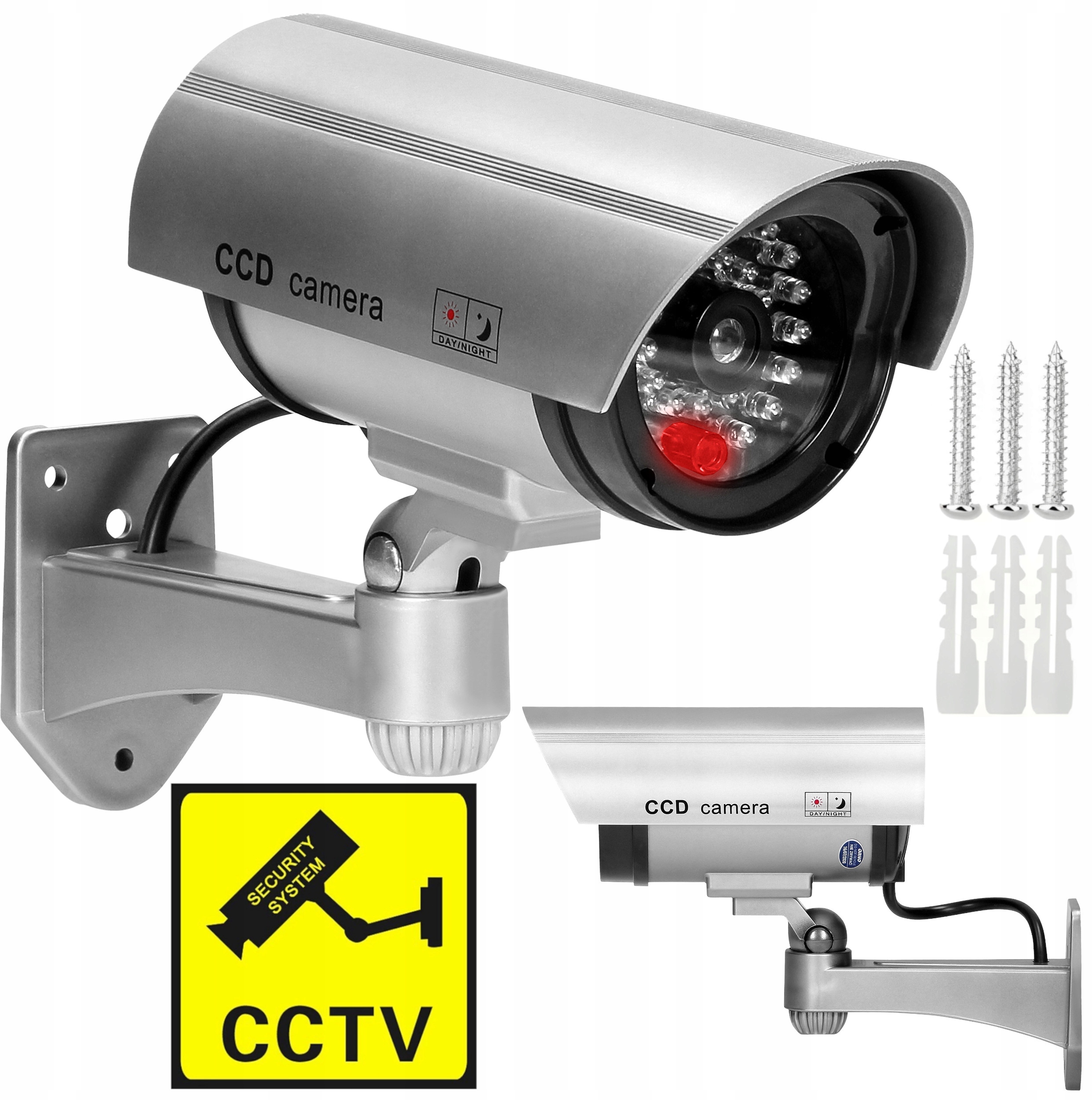 Zestaw zawiera nalepkę CCTV SECURITY SYSTEM