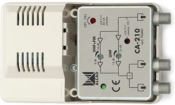 Wzmacniacz antenowy szerokopasmowy CA-210 ALCAD Wzmacniacz antenowy szerokopasmowy CA-210 ALCAD