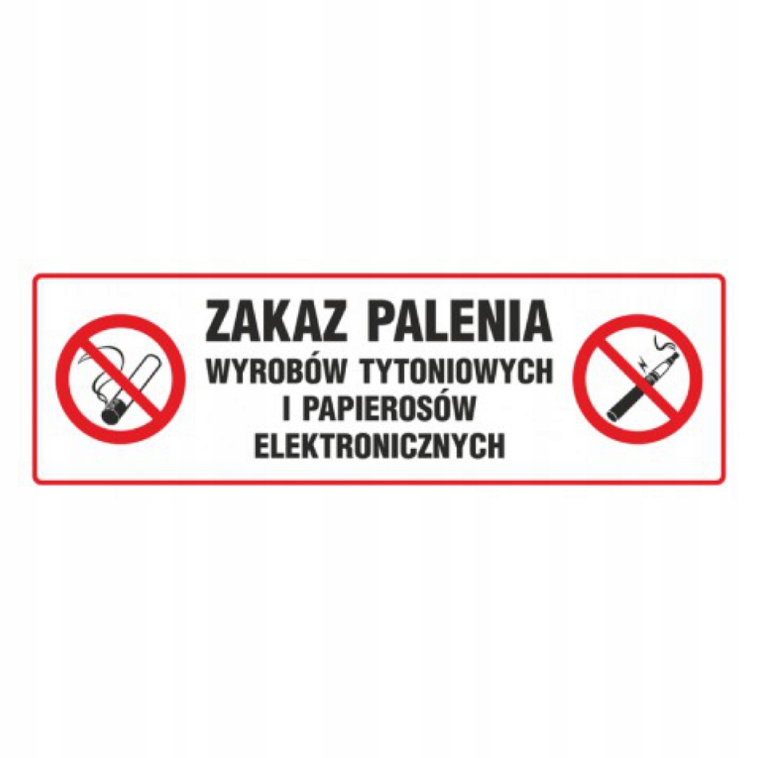 Informacyjny znak zakazu palenia – 10 x 30 cm
