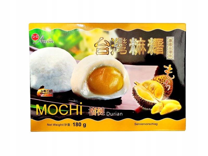 Mochi, ryżowe ciasteczka z nadzieniem o smaku duriana 180g - AWON