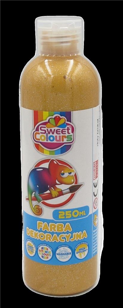 Farba dekoracyjna brokatowa złota 250ml – Idealna do kreatywnego malowania