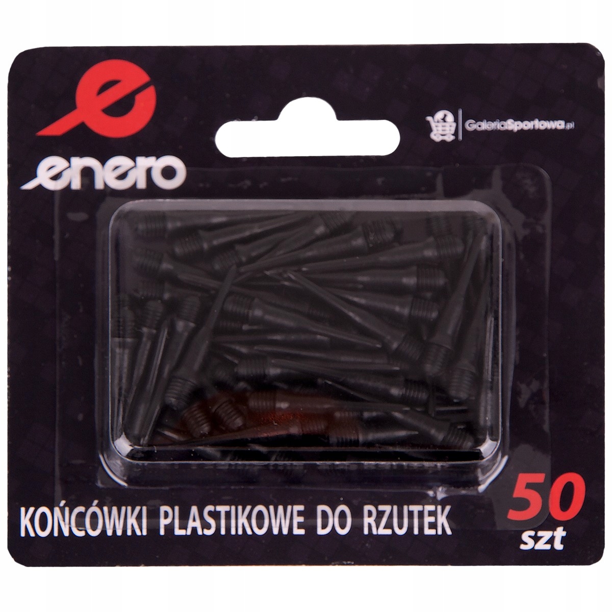 Końcówki do rzutek plastikowe Spare 50 szt. czarne Enero – Idealne dla każdego gracza Darta