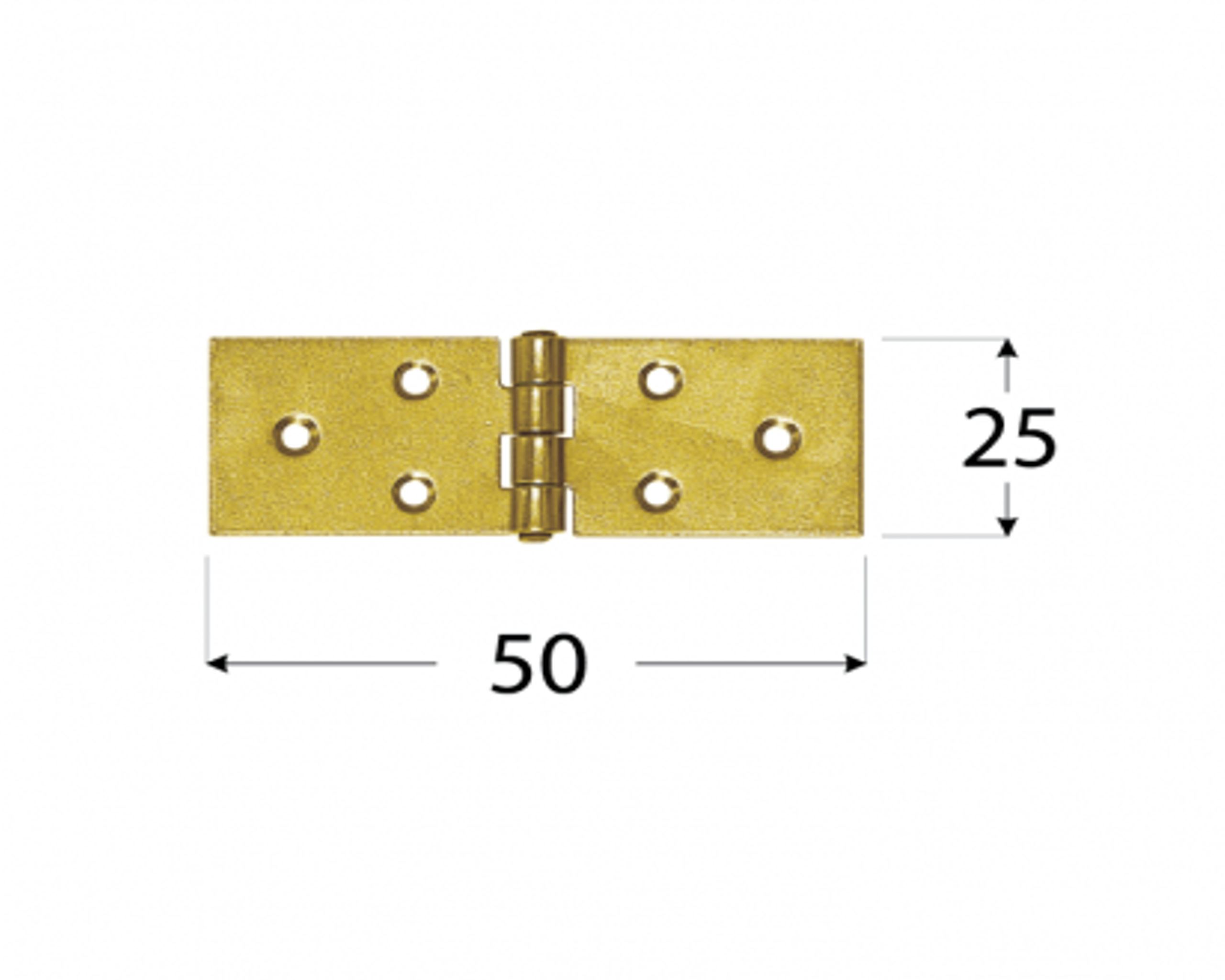 Uniwersalny zawias prostokątny o wymiarach 50 x 25 mm