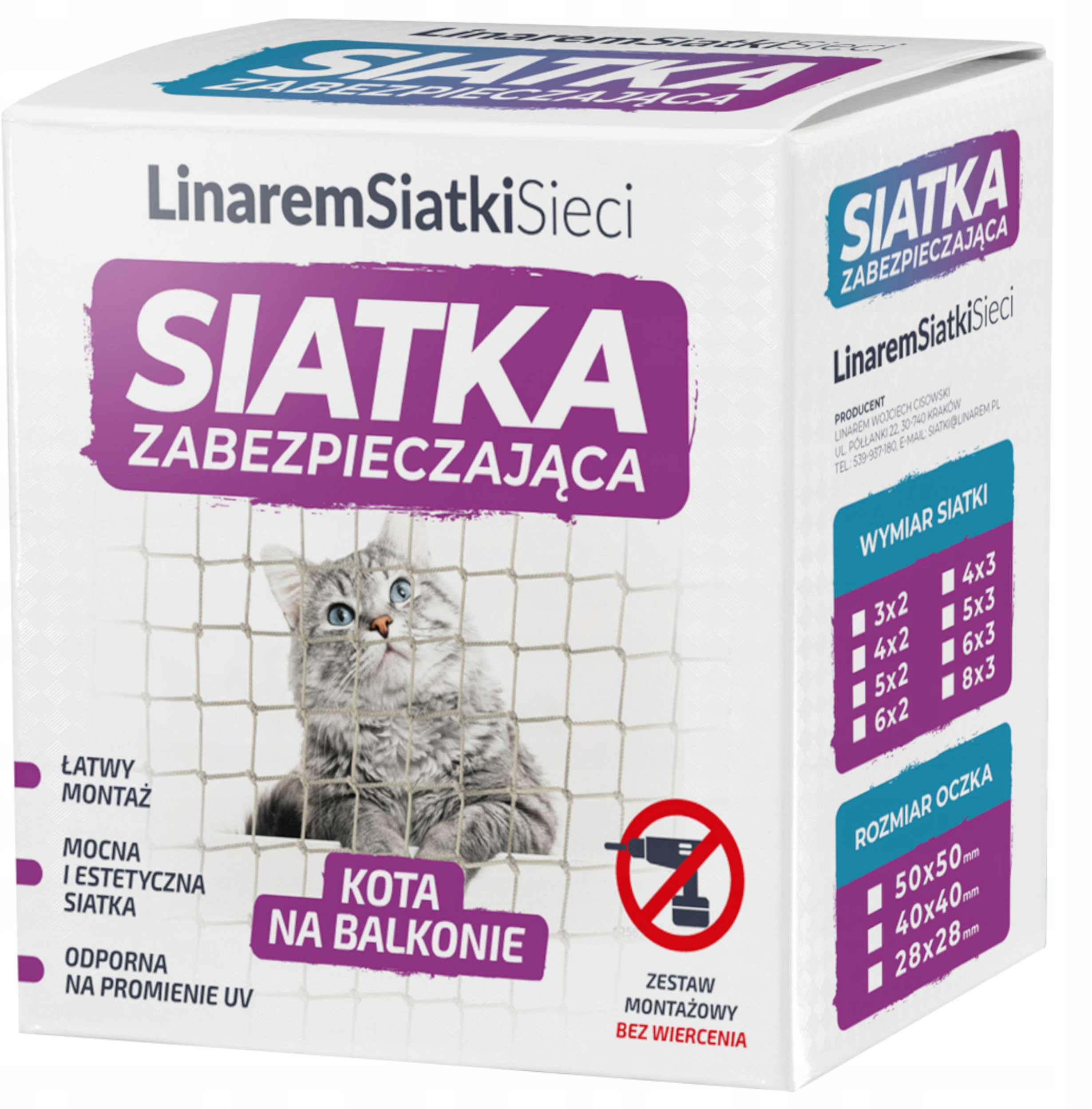 ZESTAW SIATKA NA BALKON DLA KOTA 2x3 BEZ WIERCENIA – Bezpieczne rozwiązanie dla Twojego pupila