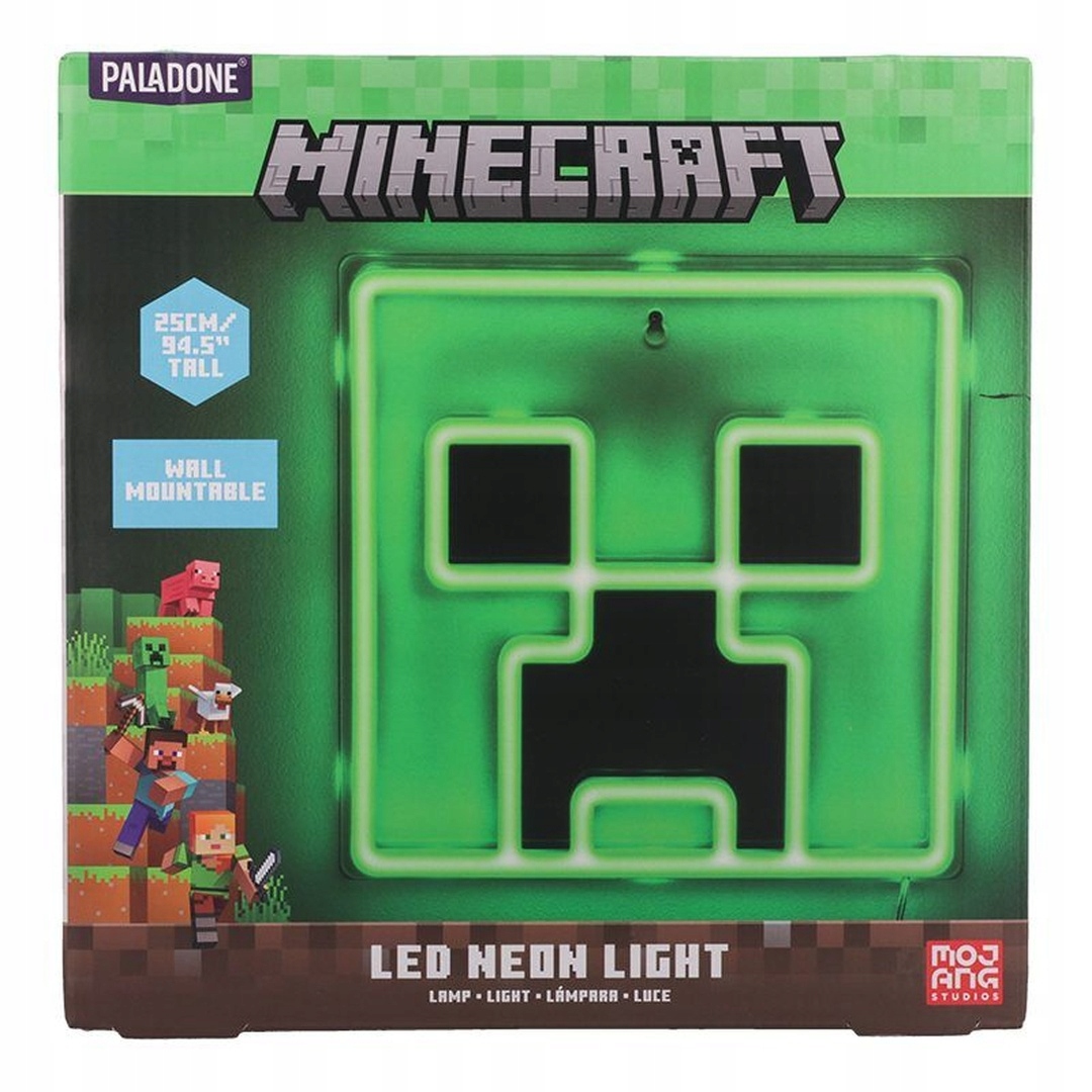 Paladone Minecraft Lampka neonowa LED ścienna Creeper – Ożyw swoje wnętrze