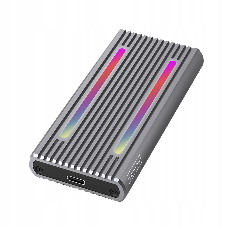 Obudowa na dysk SSD m2 4w1 NVME PCIe SATA NGFF M.2 USB-C USB 3.0 10 GB/s Adapter Kieszeń LED RGB 2808SN