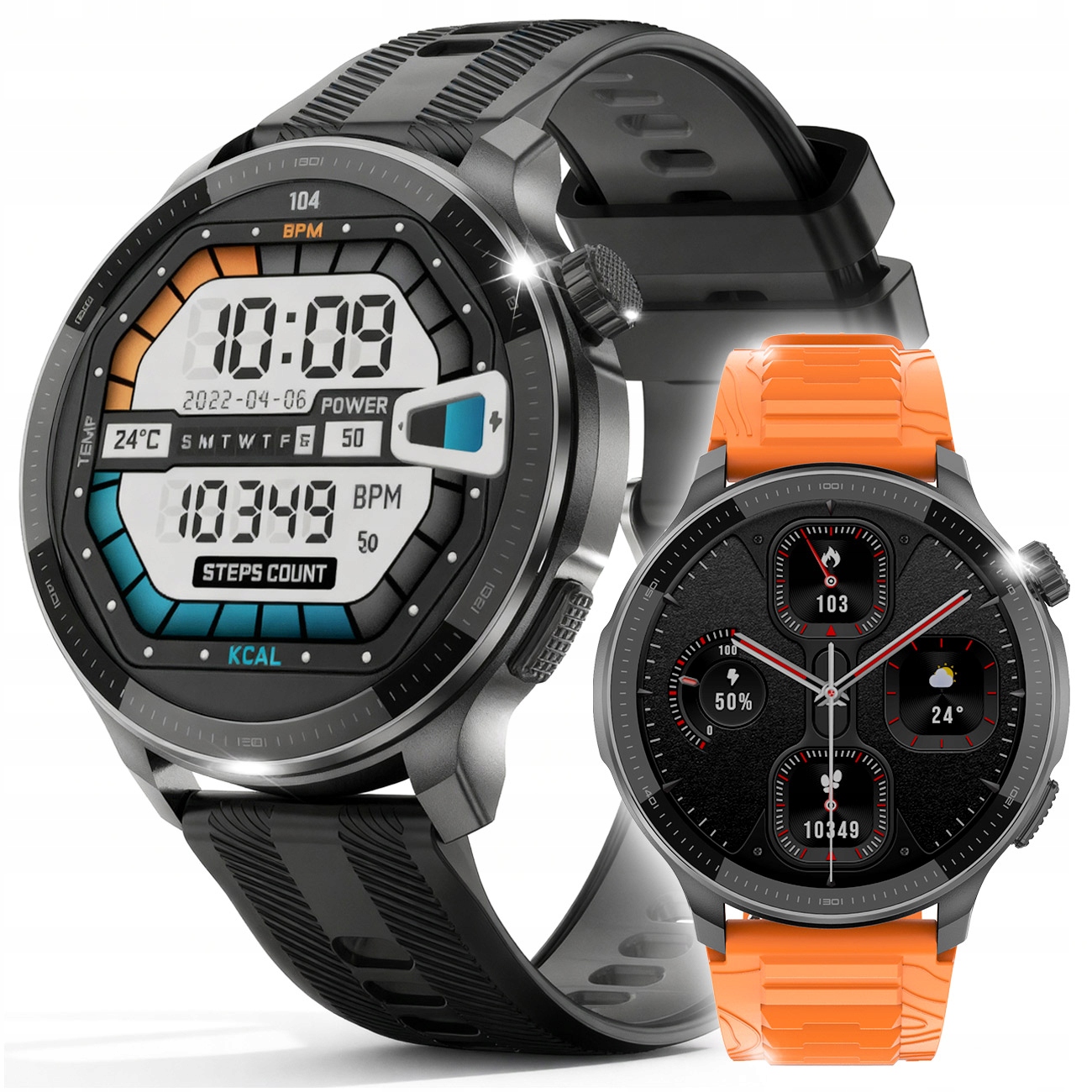 Smartwatch męski zegarek GPS AMOLED MENU PL WODOODPORNY 500mAh + 3 paski – Twój idealny towarzysz aktywności
