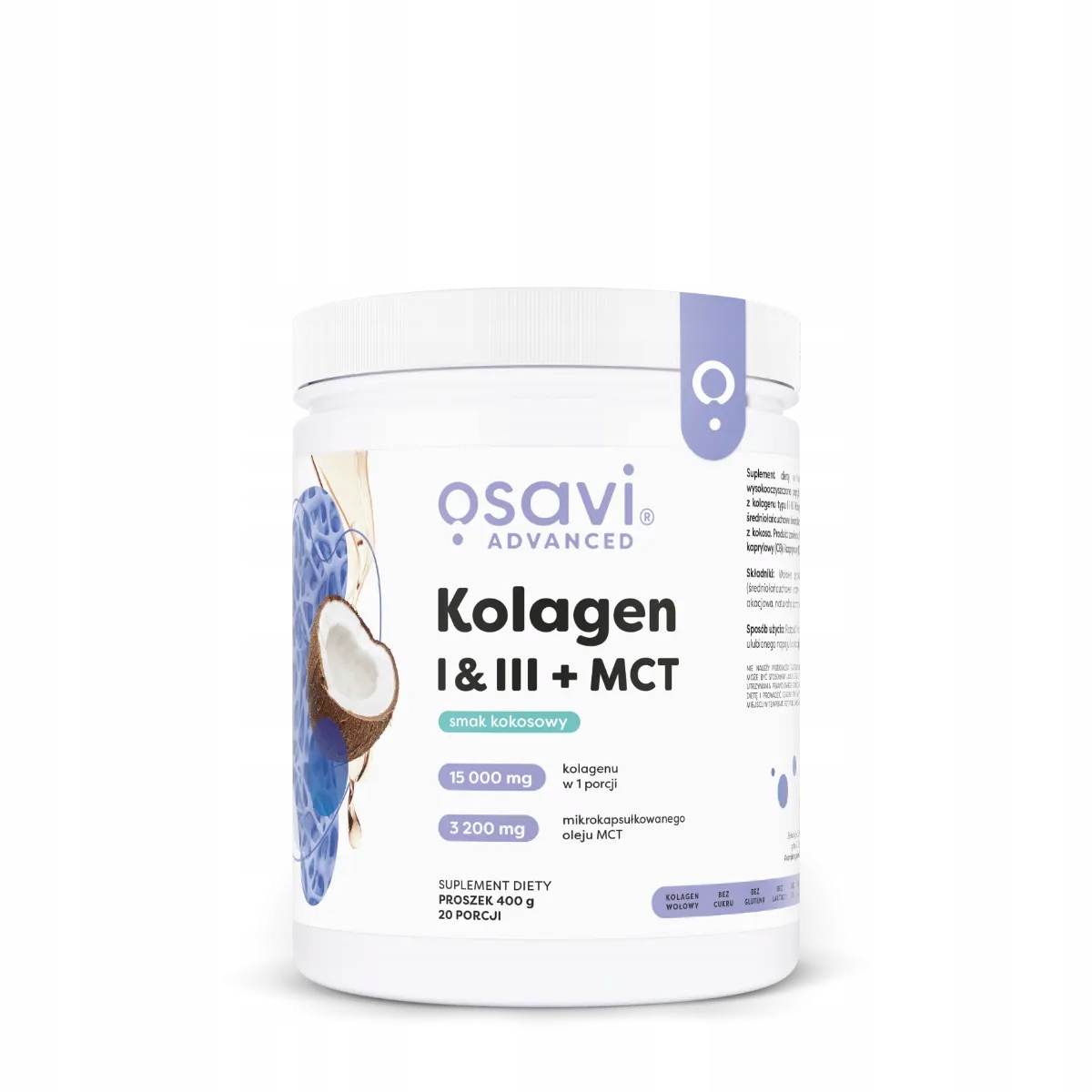 Osavi Kolagen I & III + MCT, Kokos – Wsparcie dla zdrowia skóry i stawów