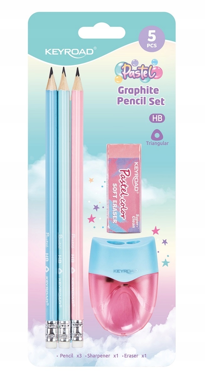 Zestaw szkolny KEYROAD Pastel – Kreatywność w każdym kolorze