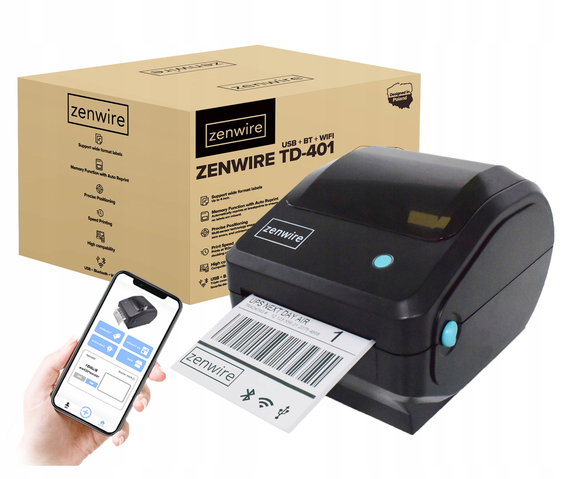 Szybkość druku do 152 mm/s oraz wysoka rozdzielczość 203 DPI