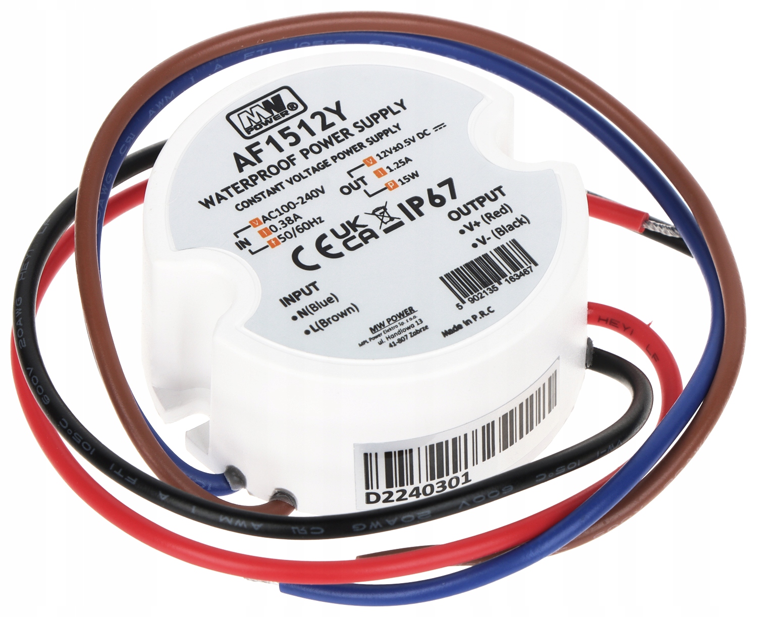 Zasilacz MW Power 15W 12V/1.25A – Wydajność i niezawodność w jednym
