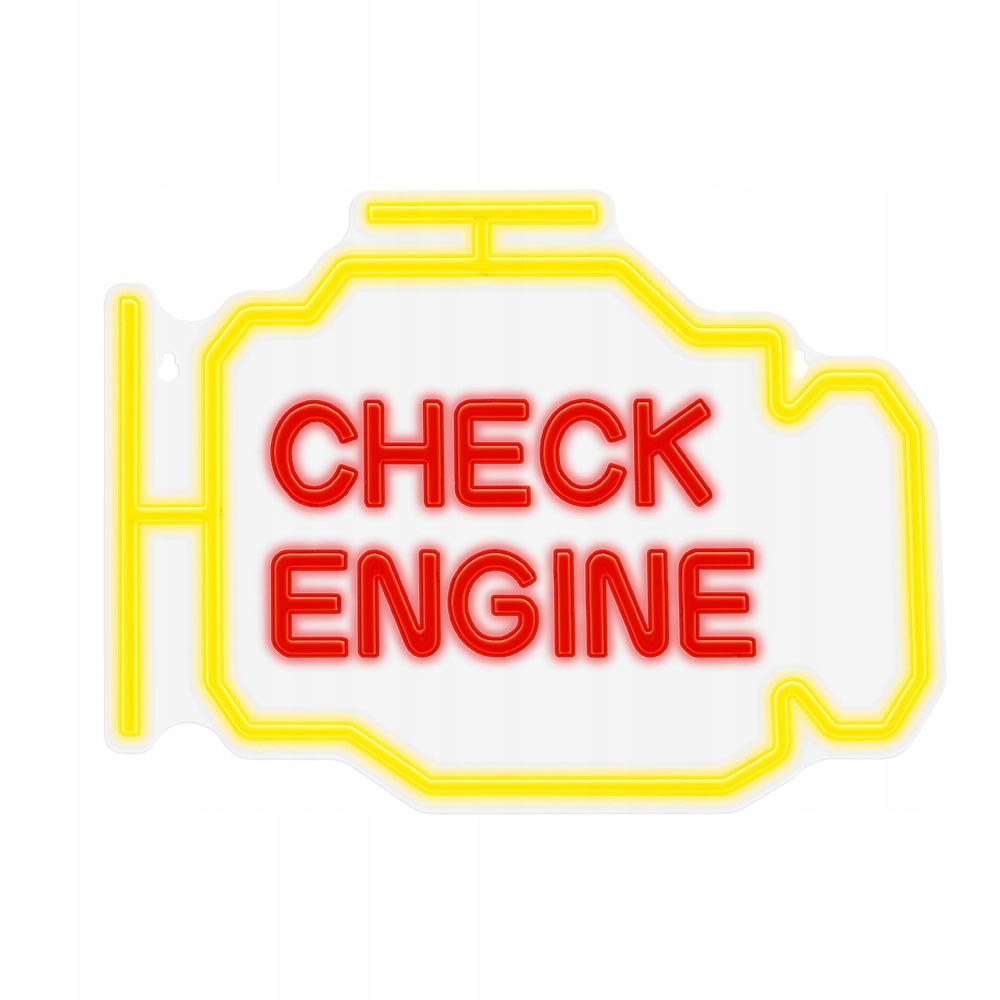 Neon PLEXI LED CHECK ENGINE żółto czerwony NNE21 Neolia – Efektowne oświetlenie do Twojego wnętrza
