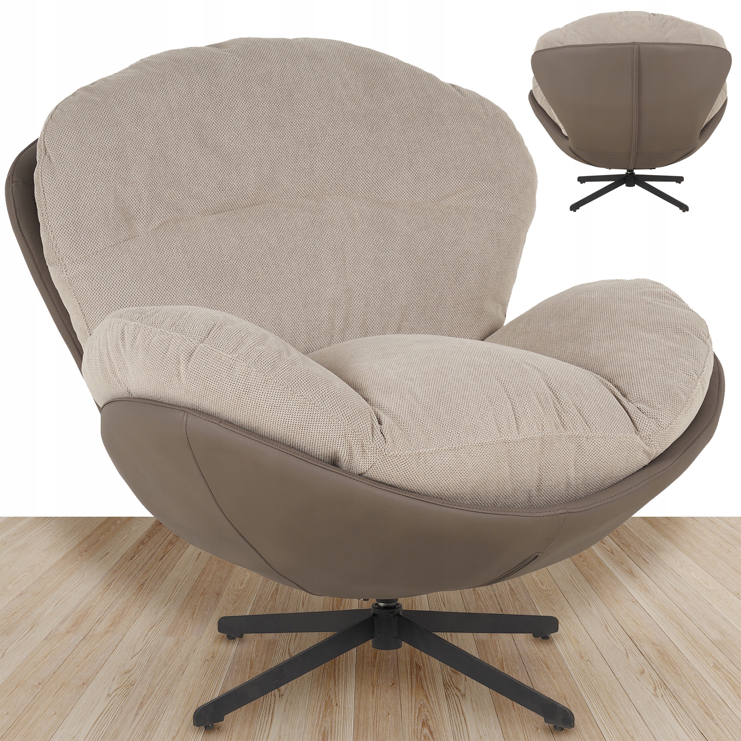 Fotel wypoczynkowy Milo taupe velvet 3D – Elegancja i komfort w Twoim salonie