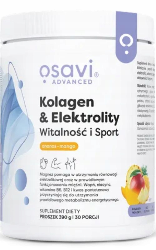 Osavi - Kolagen & Elektrolity Witalność i Sport, Ananas & Mango – Twoje wsparcie w aktywności fizycznej