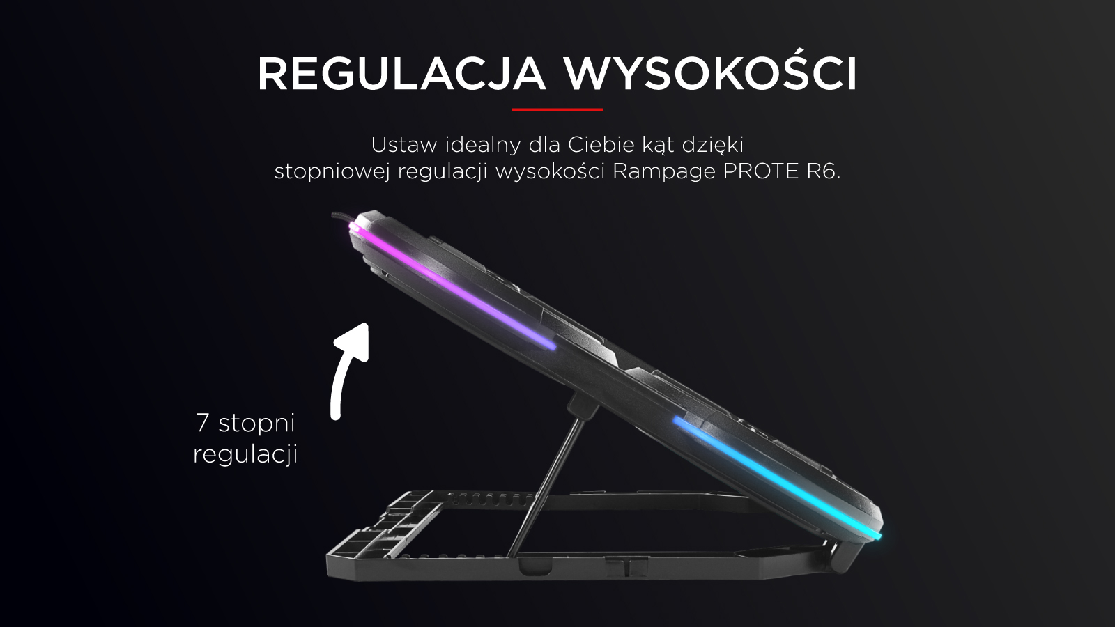 Regulowana podstawka pod laptop chłodząca Rampage PROTE R6