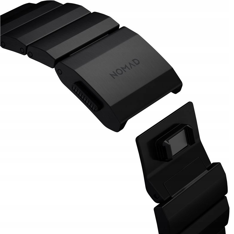 Nomad Titanium Band, czarna klamra V2 - Idealne dopasowanie do Apple Watch 46mm / 49mm
