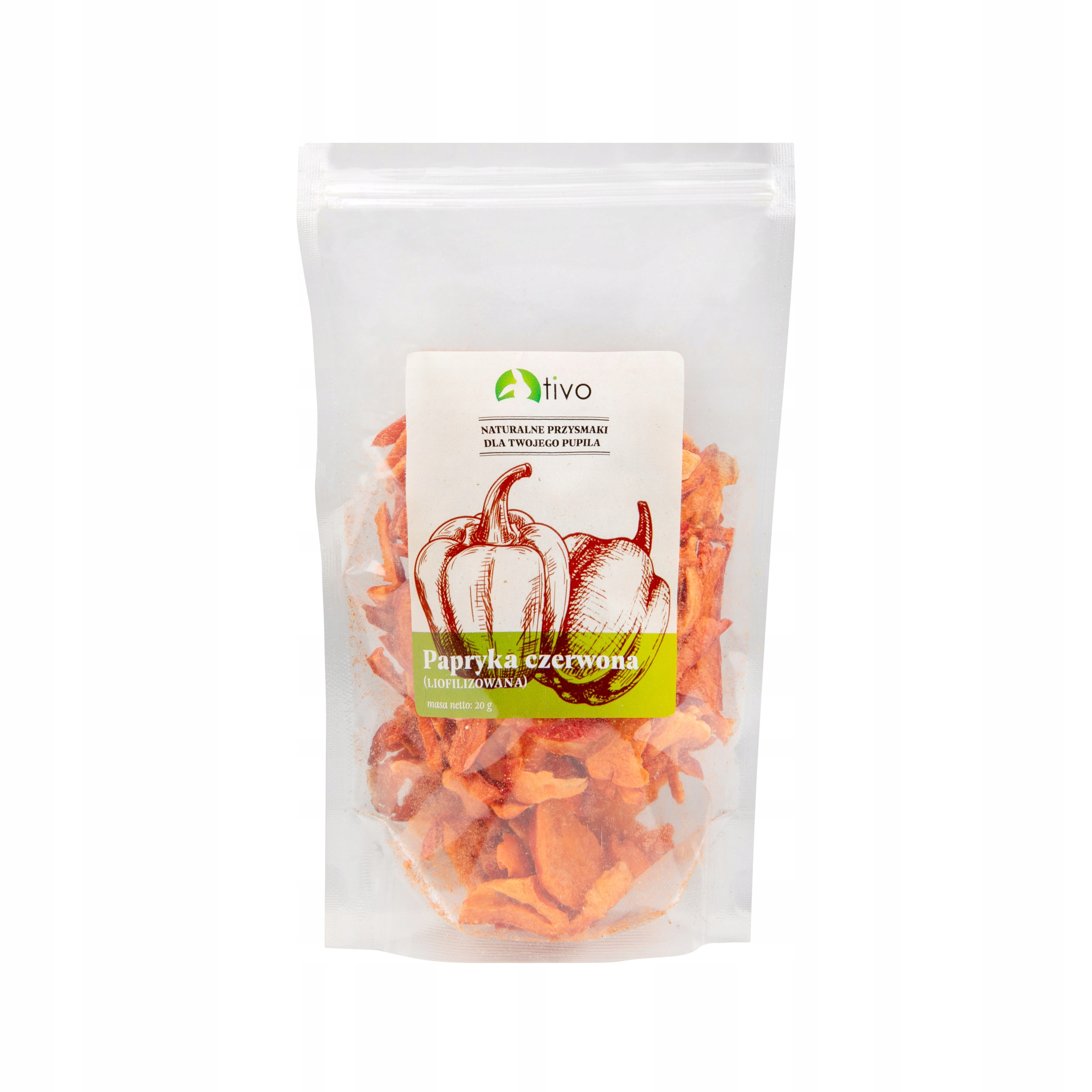 Tivo WARZYWA LIOFILIZOWANE PAPRYKA CZERWONA 20g – Naturalny przysmak dla gryzoni