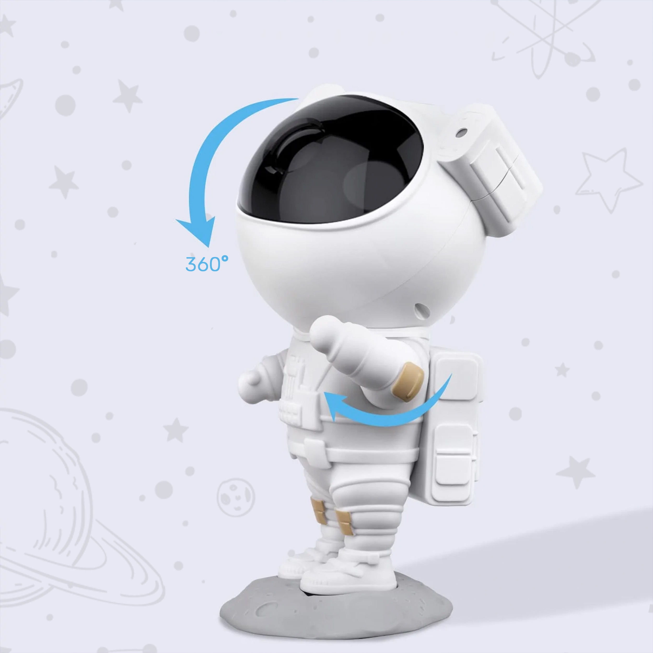 Projektor gwiazd obrotowy astronauta lampka nocna Pobór mocy 5 W