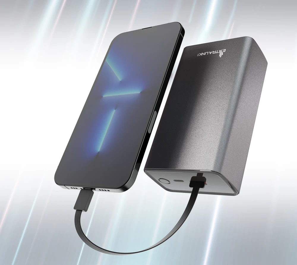 EXTRALINK EPB-127 30000MAH FAST CHARGING 65W PD POWER BANK SILVER