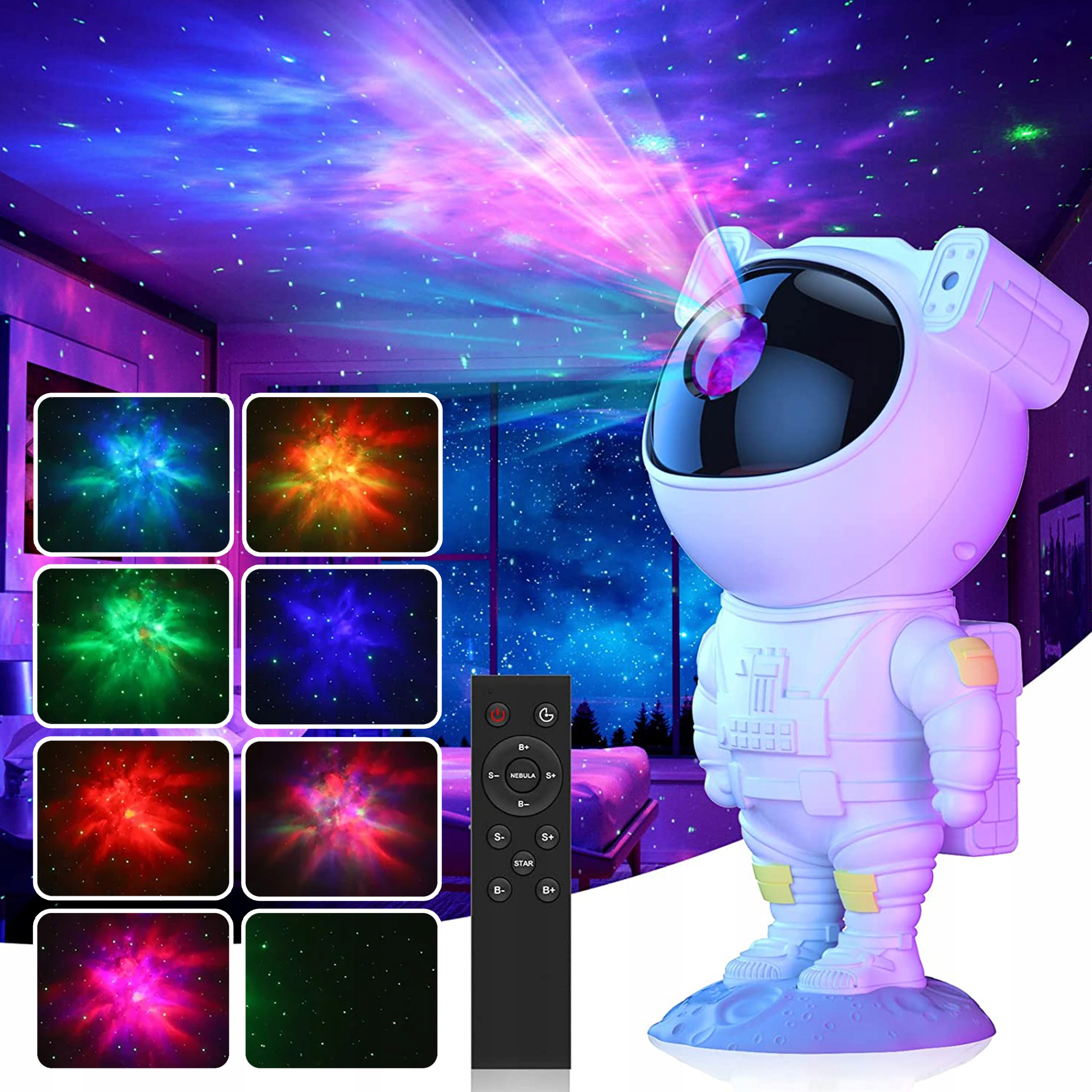Projektor gwiazd obrotowy astronauta lampka nocna EAN (GTIN) 6920680831005