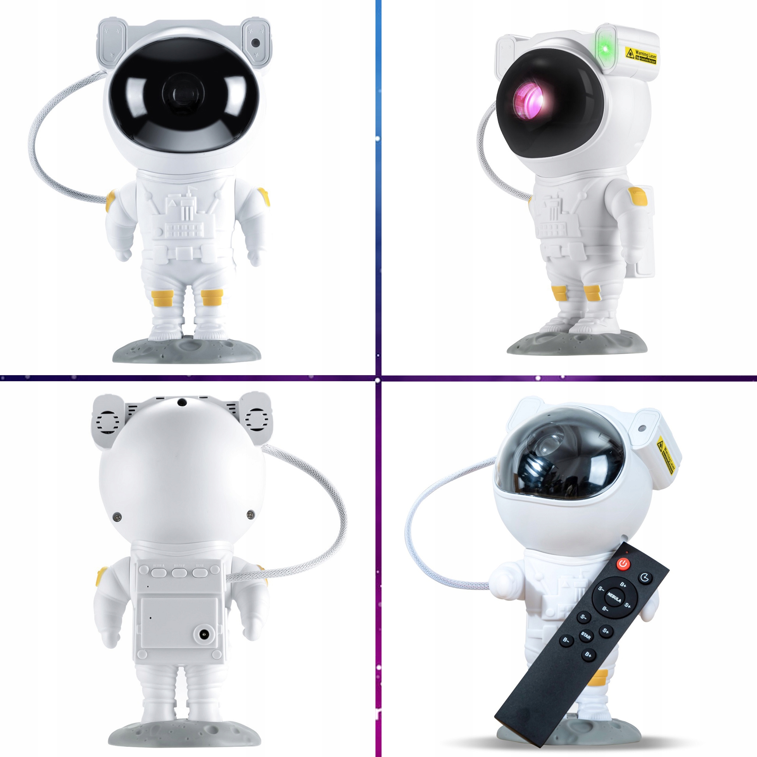 Projektor gwiazd obrotowy astronauta lampka nocna Wysokość produktu 210 cm