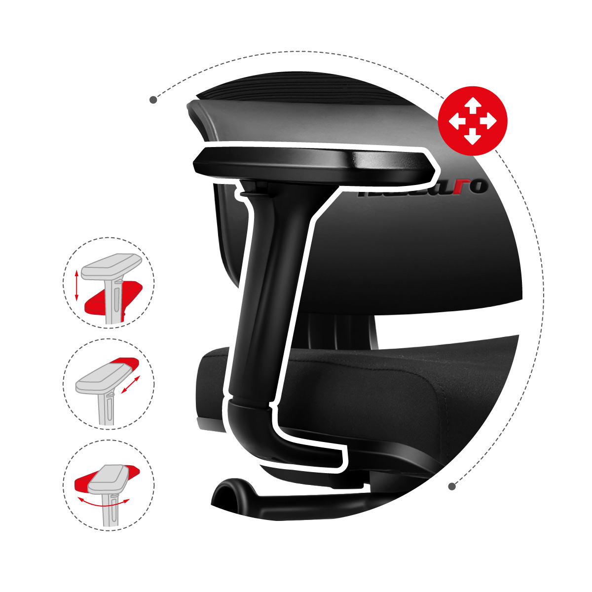 Podłokietnik fotela gamingowego Combat 7.0 Black