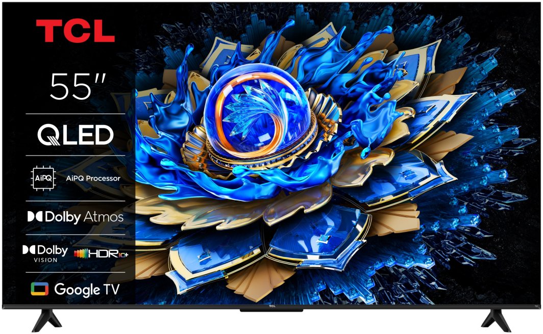 TCL 4K QLED TV | 55T69C | 55 | Smart TV | Google TV | UHD | Black