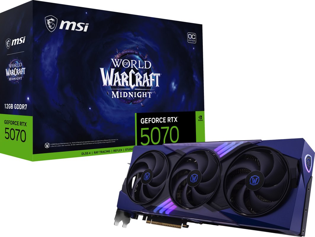 Karta graficzna MSI GeForce RTX 5070 World of Warcraft Midnight Void Edition OC 12GB GDDR7 DLSS4