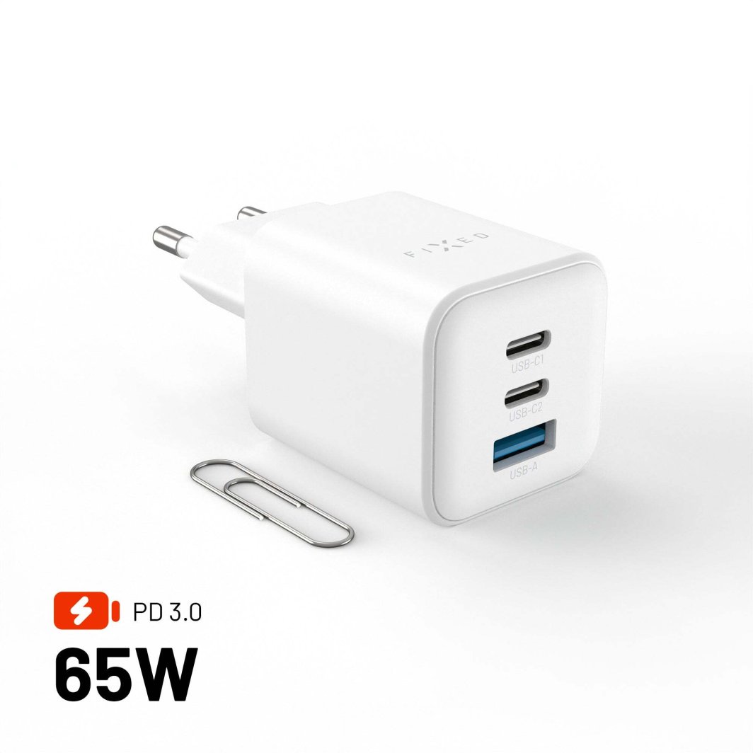 Ładowarka Fixed Mini 1x USB-A 2x USB-C 3.25 A (FIXCG65M-2C1A-WH)