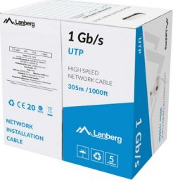 Lanberg Przewód instalacyjny UTP, cat6, DRUT, 305m (LCU6-10CC-0305-S)